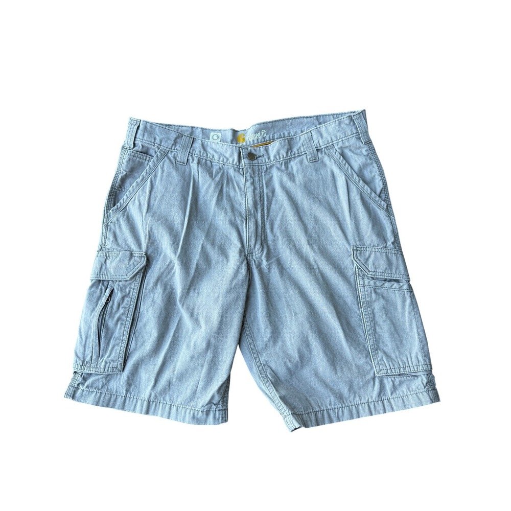 Carhartt Force Cargo Shorts Mens 38 Gray Ripstop Relaxed Fit Work Utility